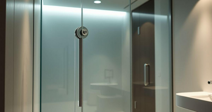 Box de vidro com roldanas aparentes transforma seu banheiro em um espaço moderno Box de vidro com roldanas aparentes transforma seu banheiro em um espaço moderno